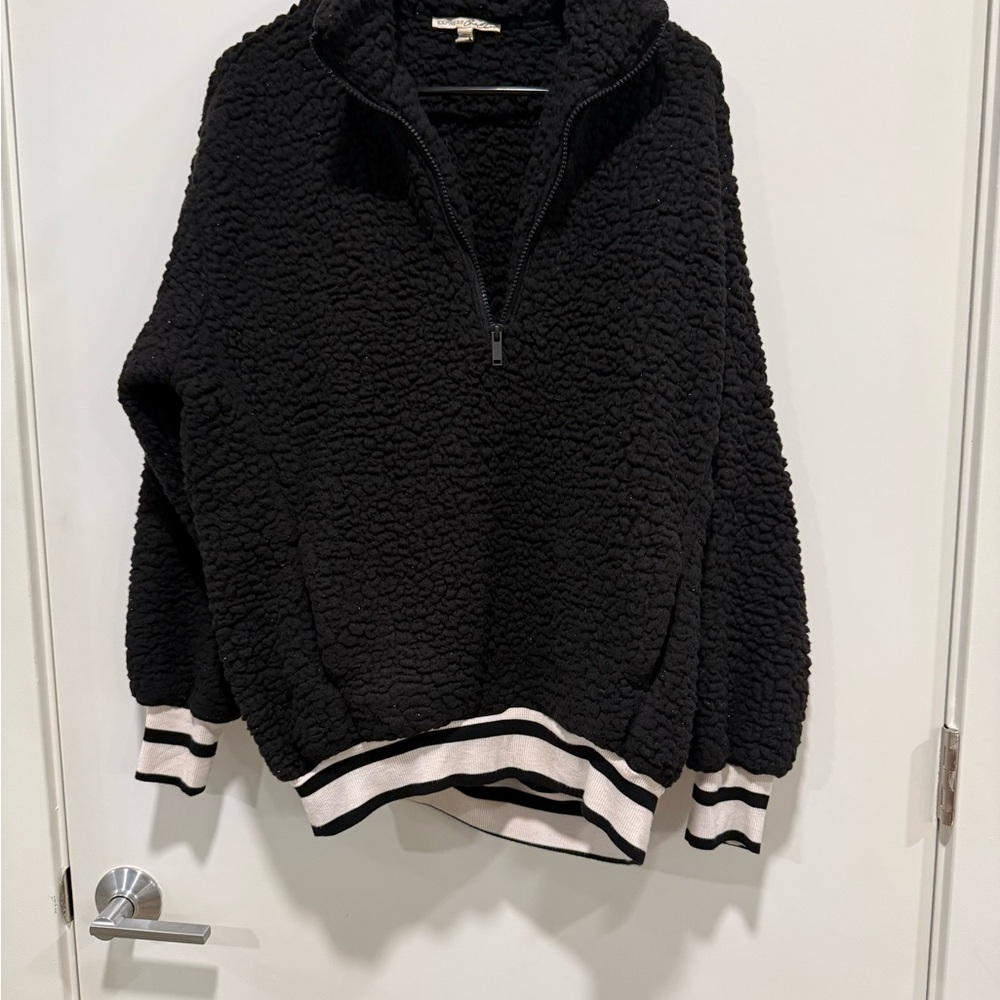 Express Black Textured Pullover